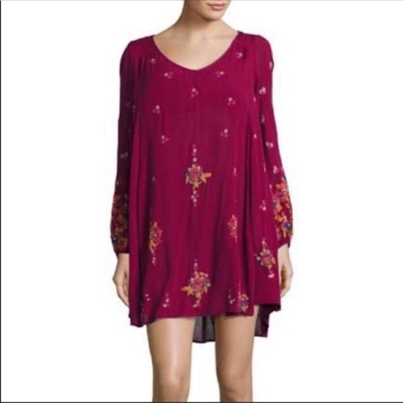 FREE PEOPLE oxford embroidered dress size M
